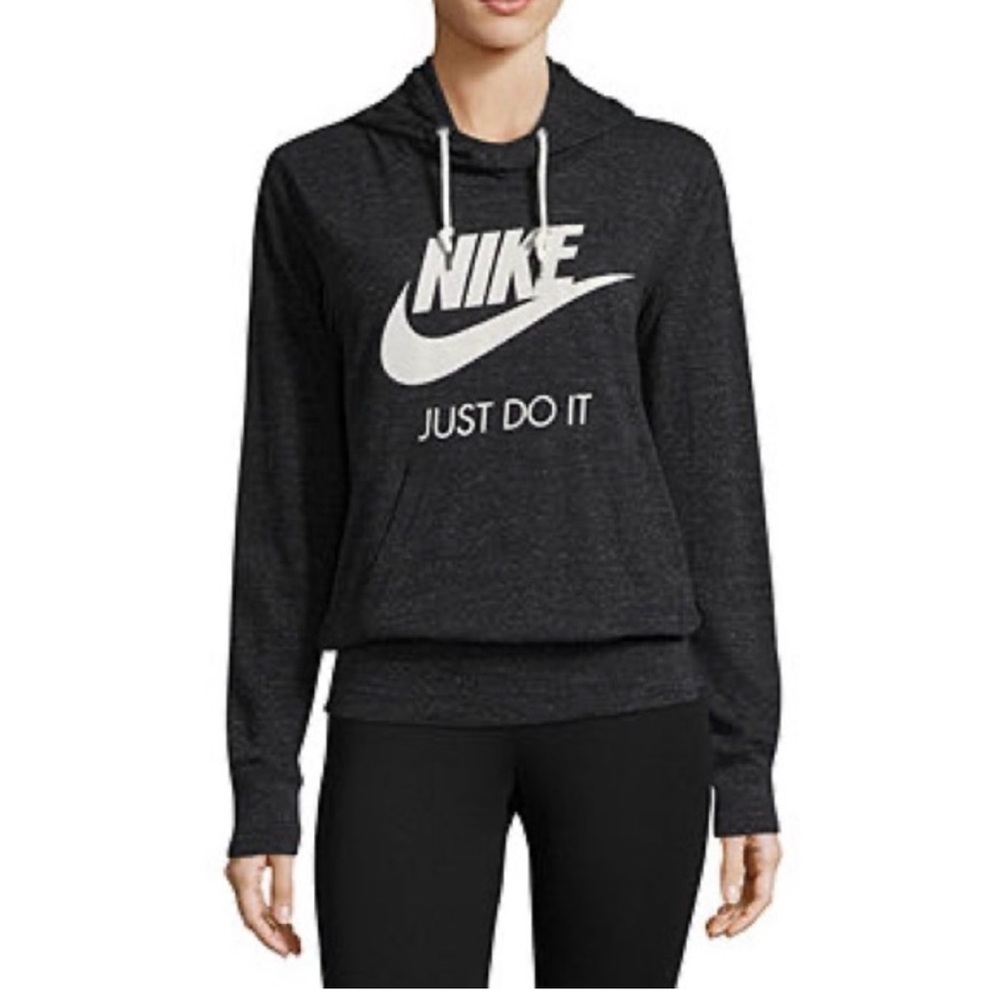 Nike Women’s Gray Hoodie Vintage look Sweatshirt